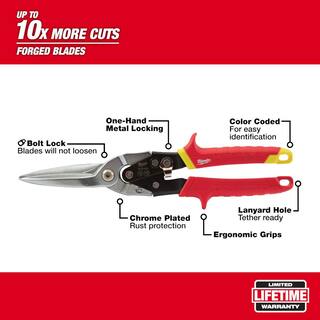 MW 11.5 in. Long Straight-Cut Aviation Snips 48-22-4537