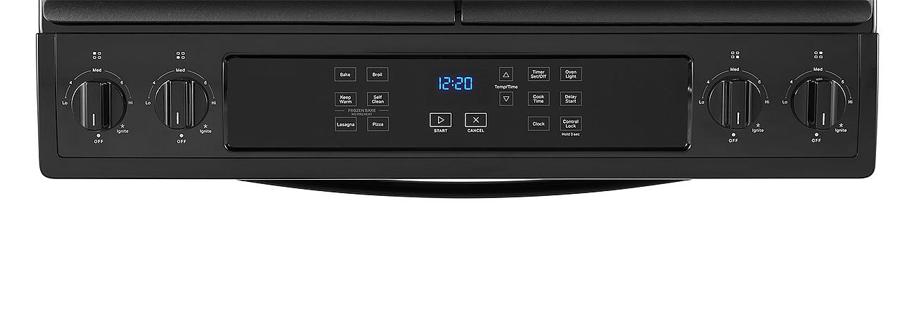 Whirlpool ADA 5 Cu. Ft. Black Gas Range With Frozen Bake Technology