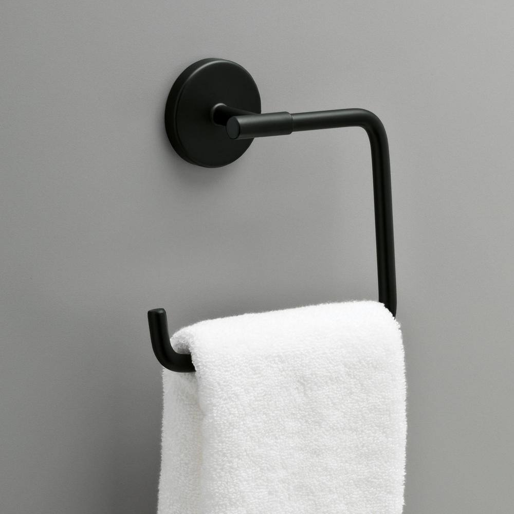 Delta Lyndall Towel Ring in Matte Black LDL46-MB