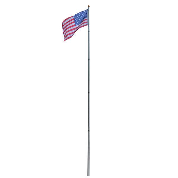 Yescom Aluminum Telescopic Flagpole Wheel Stand Set 20'