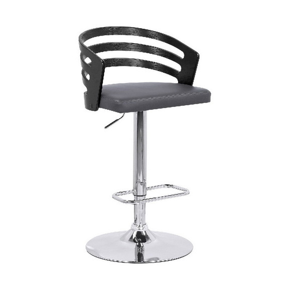 Benjara BM270037 Adjustable Barstool with Curved O...