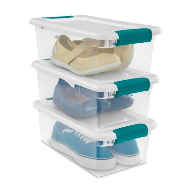 Sterilite Plastic Stacking Storage Box Container With Latching Lid For Home Office Workspace amp Utility Space Organization