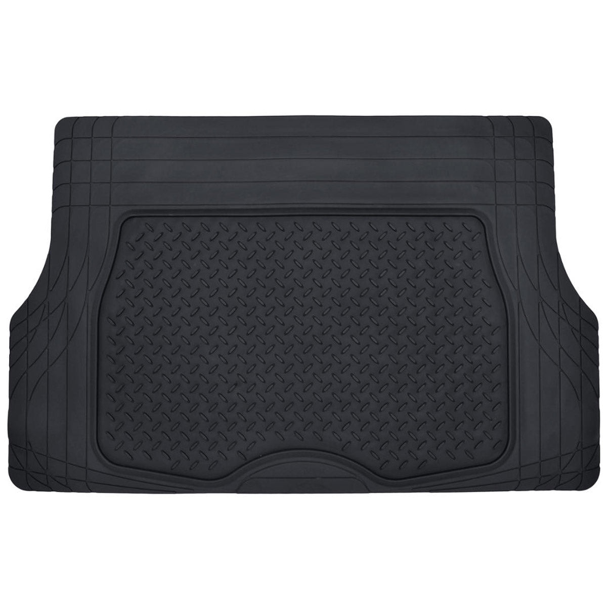 Motor Trend Original FlexTough Black Rubber Car Floor Mats with Trunk Cargo Liner - All Weather Automotive Floor Mats， Heavy Duty Trim to Fit Design， Floor Liners for Cars Truck Van SUV