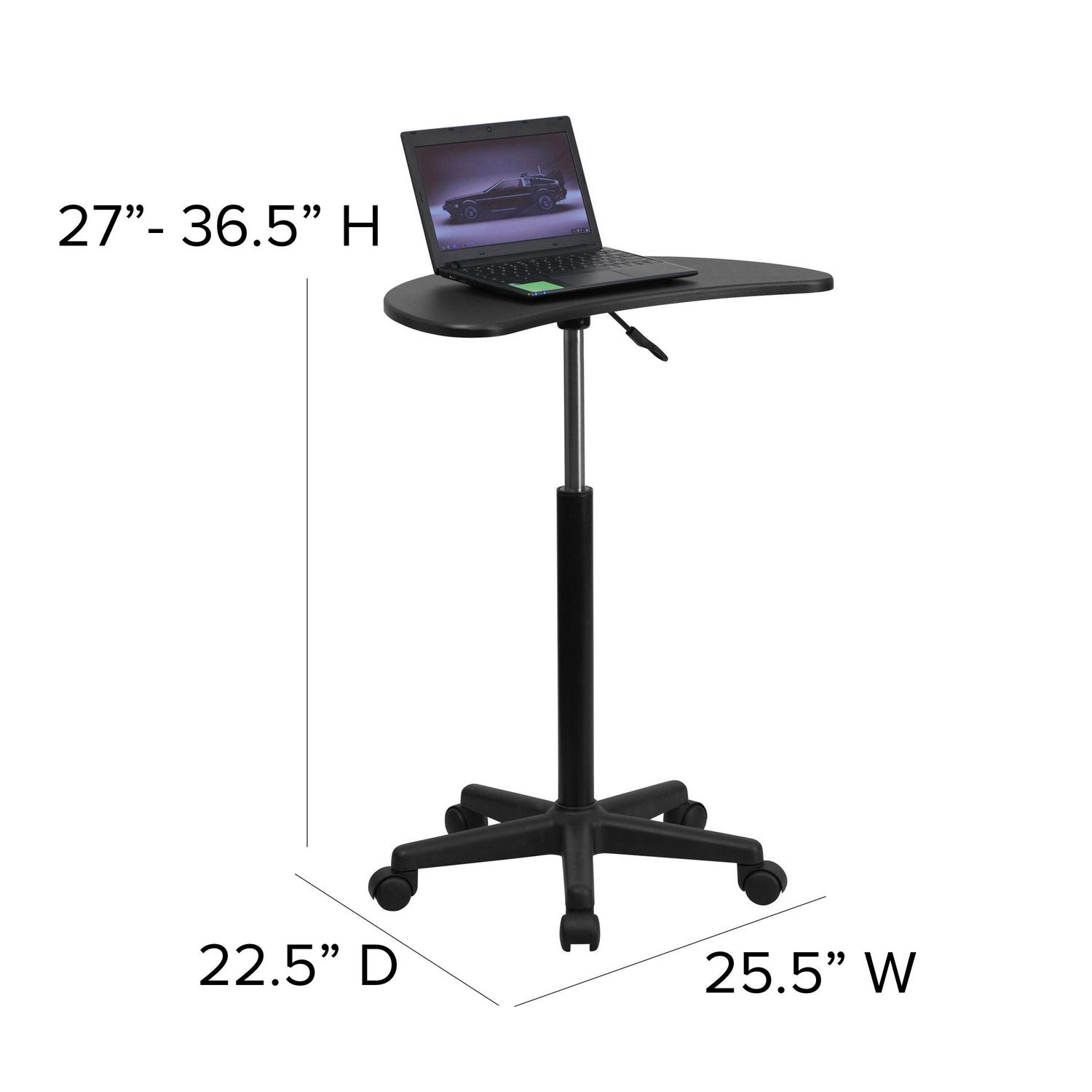 Flash Furniture Black Sit to Stand Mobile Laptop Computer Desk