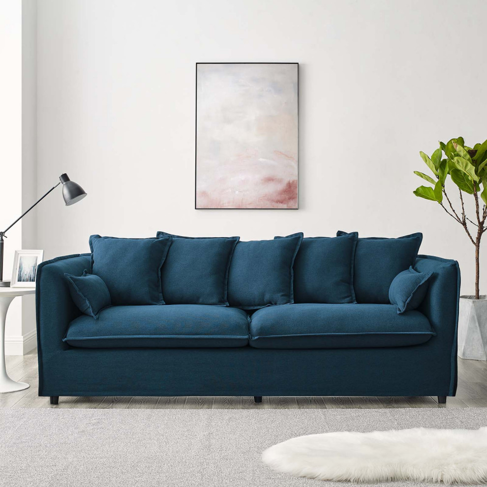 Sofa  Fabric  Navy Blue  Modern  Living Lounge Room Hotel Lobby Hospitality   Contemporary   Sofas   by House Bound  Houzz