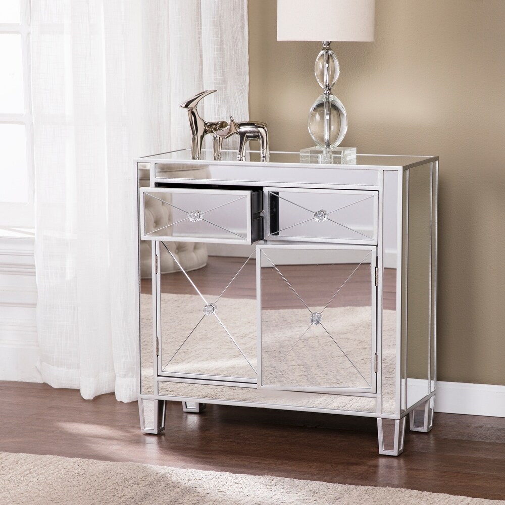 SEI Furniture Dalton 2 Door Mirrored Accent Cabinet