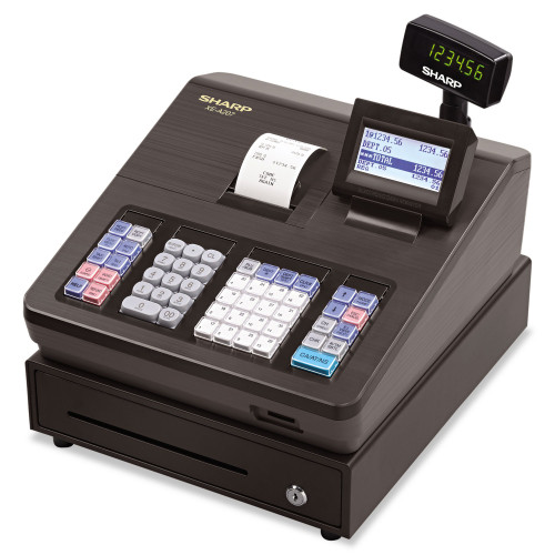 Sharp XE Series Electronic Cash Register， Thermal Printer， 2，500 Look-Ups， 25 Clerks， LCD Display， 17.6 lbs (XEA207)