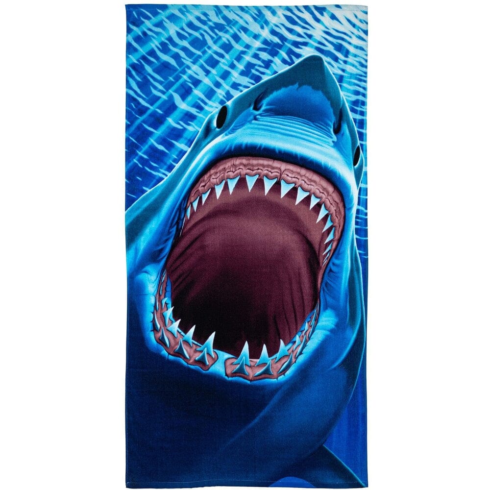 Great White Shark Teeth Super Soft Plush Cotton Beach Towel