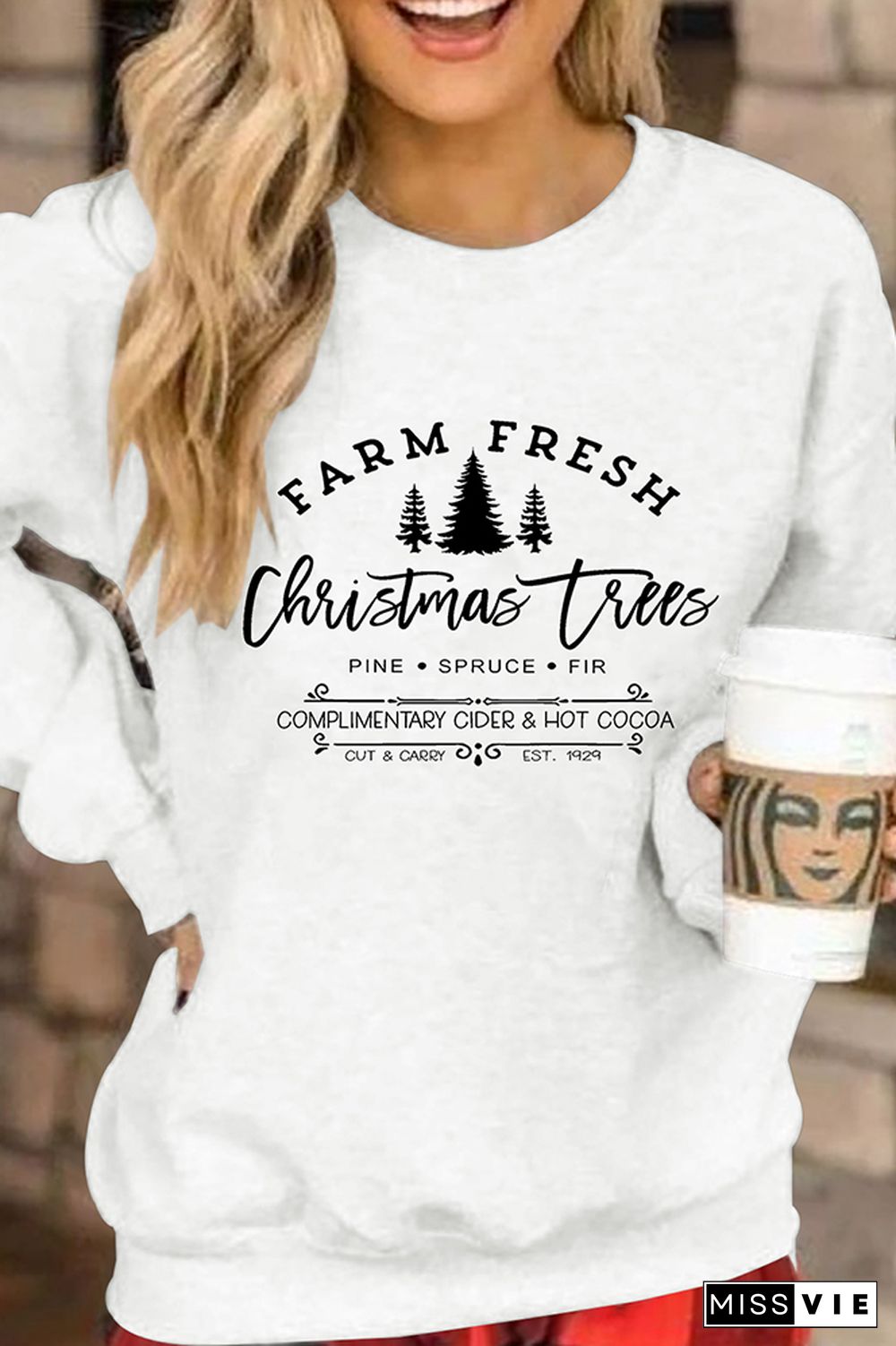 Farm Fresh Christmas Trees Pullover Sweatshirt Women Wholesale