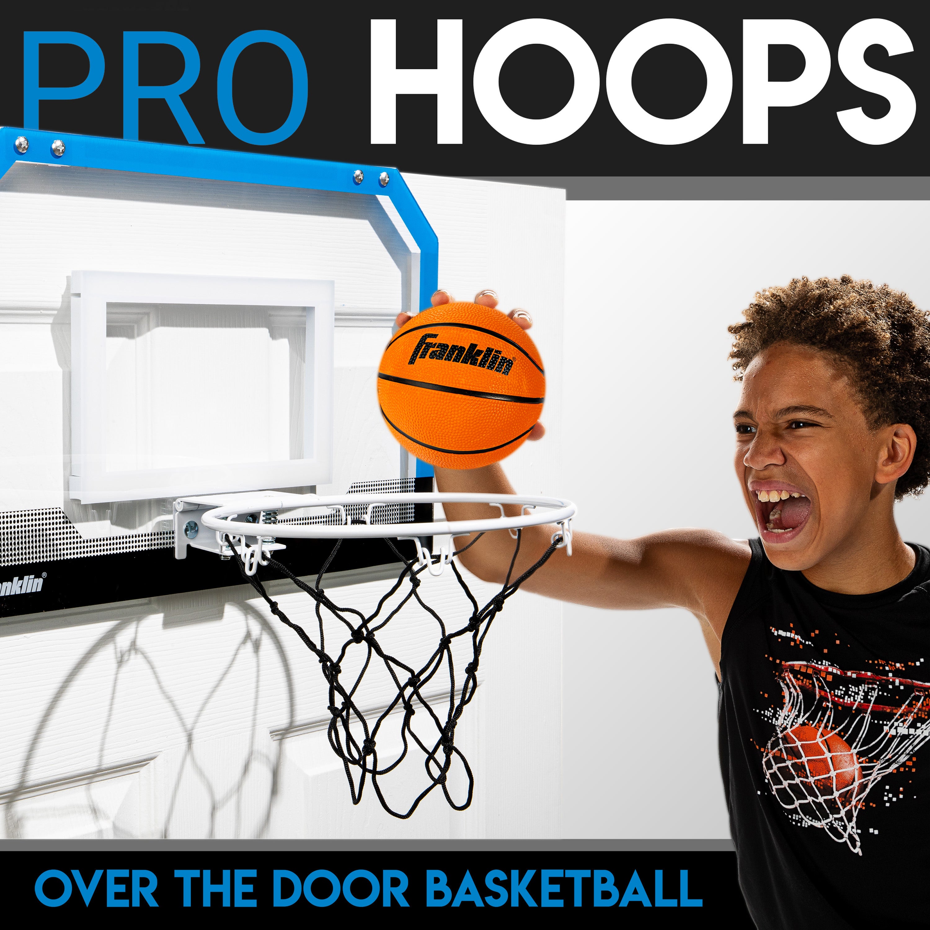 Franklin Sports Over the Door Mini Basketball Hoop + Ball Set - Pro Hoops