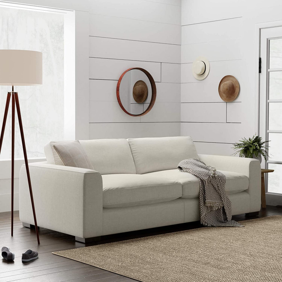 Contemporary Sofa  Extra Deep Cushioned Seat  ampBack With Track Arms   Transitional   Sofas   by Decor Love  Houzz