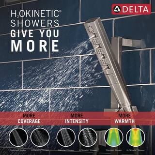 Delta 4-Spray Patterns 1.75 GPM 1.43 in. Wall Mount Handheld Shower Head with H2Okinetic in Lumicoat Stainless 51140-SS-PR