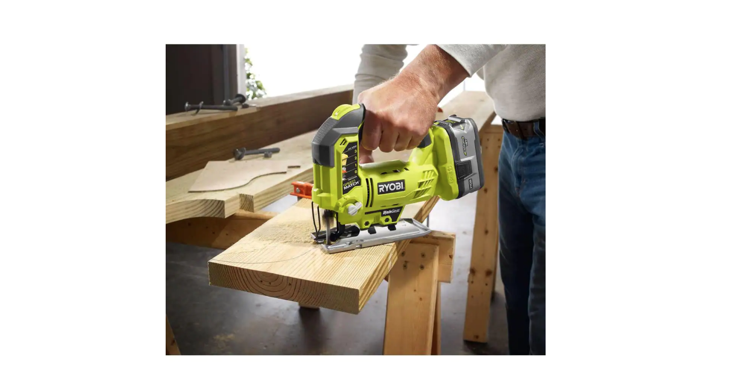 RYOBI P5231-A14AK201 ONE+ 18V Cordless Orbital Jig Saw (Tool Only) with All Purpose Jig Saw Blade Set (20-Piece)