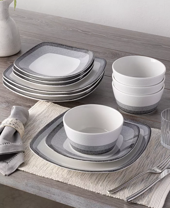 Noritake Colorscapes Layers 12 Piece Square Dinnerware Set