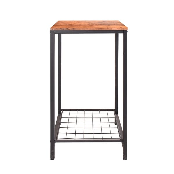 2-Tier End Side Table with Durable Metal Frame