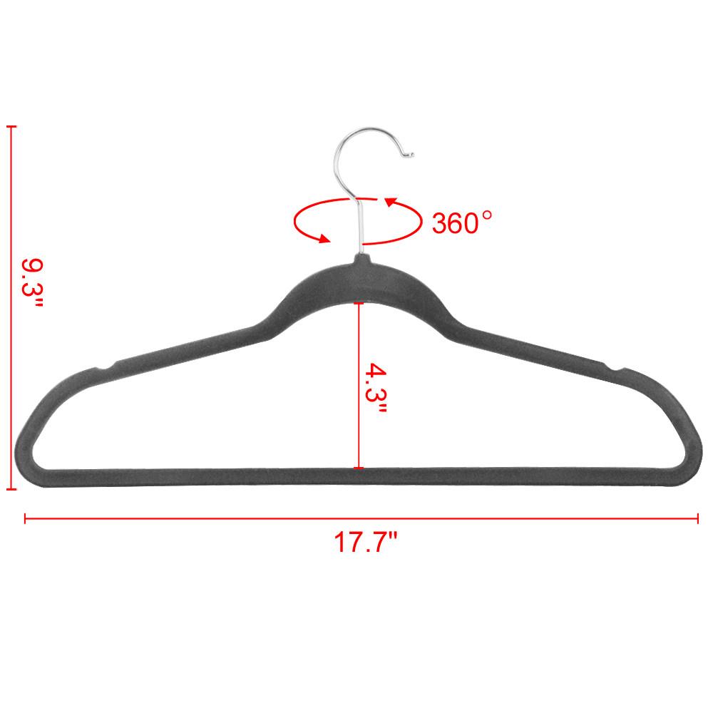 Smilemart Non-Slip Velvet Hangers, 100 Pieces, Gray