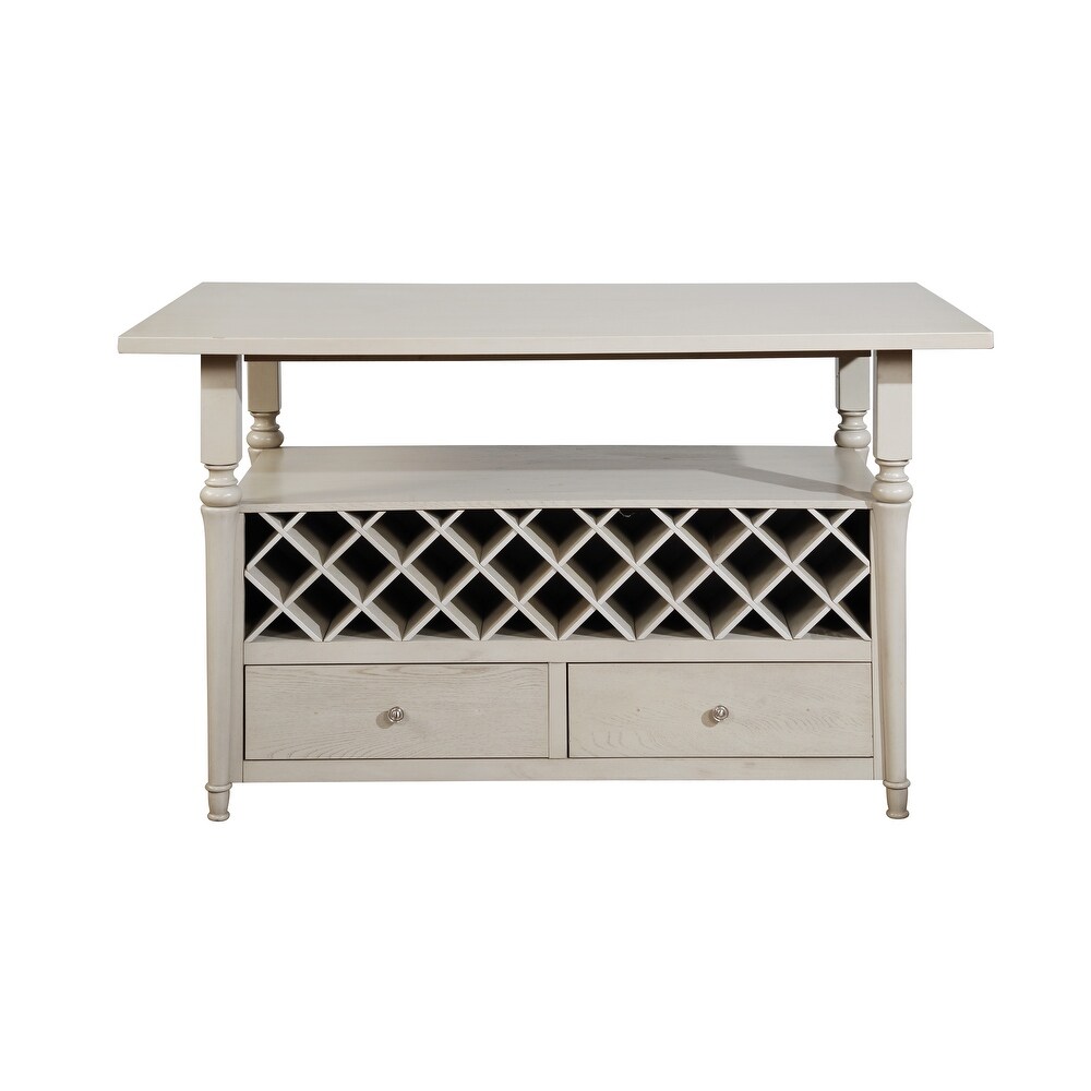 Linon Hayes White Wood Counter Table