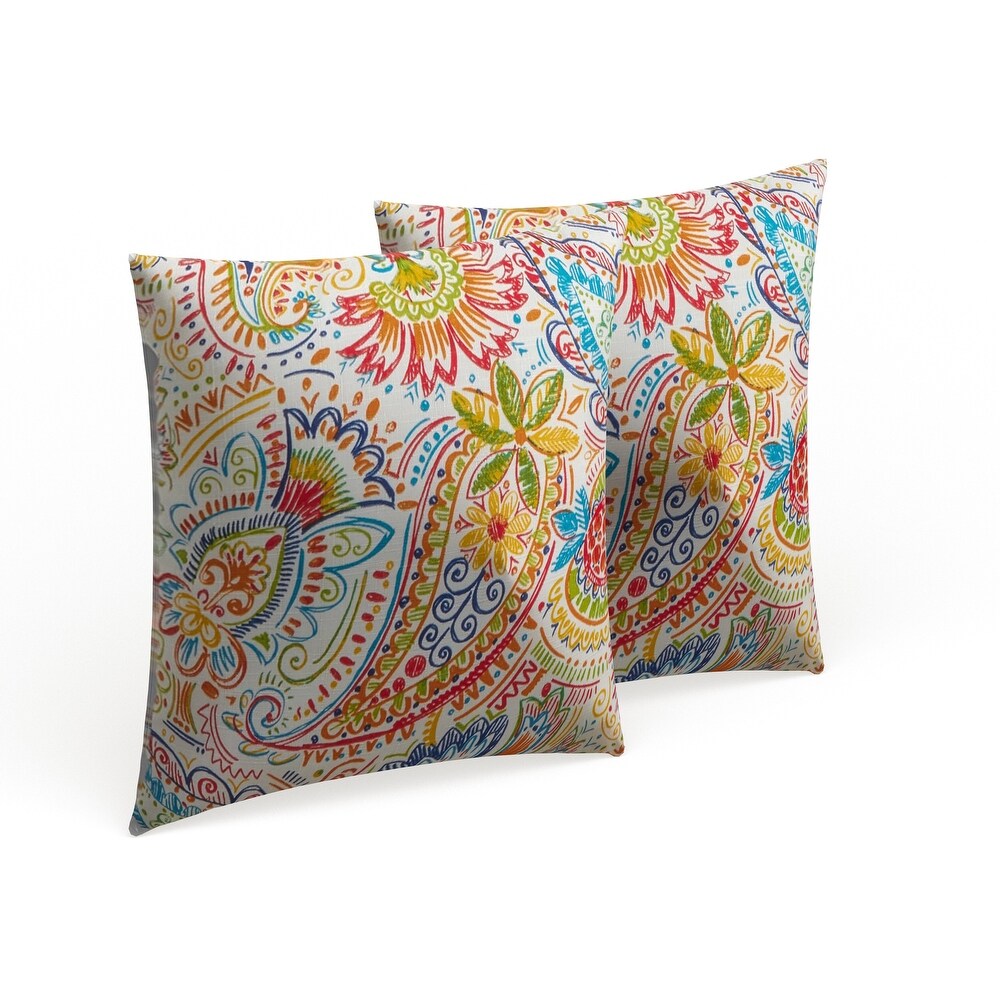 Christiansen Paisley Outdoor Throw Pillow (Set of 2) by Havenside Home   17w x 17l