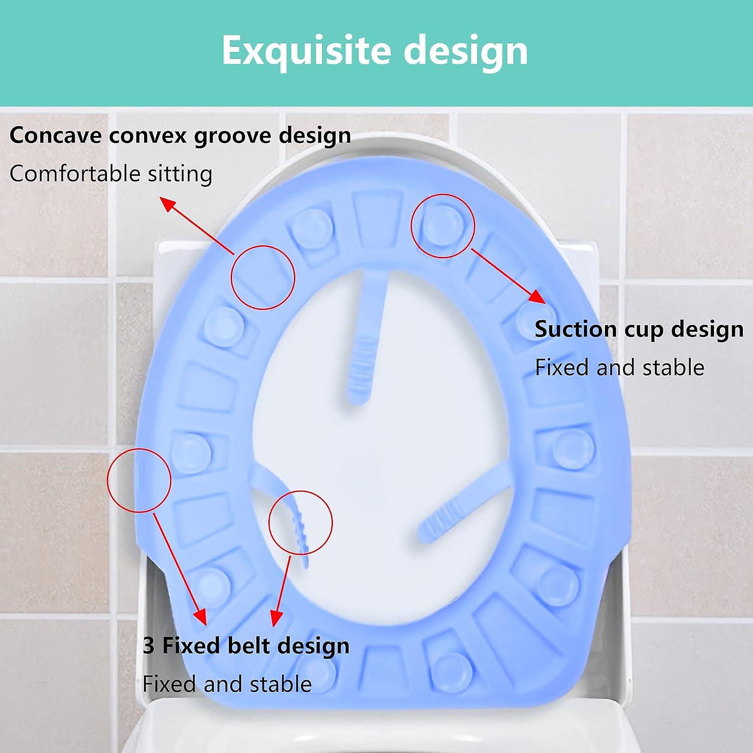 Silicone Toilet Seat Cover，toilet Seat Cushion，padded Toilet Seat，silicone Washable， Reusable And Durable，clean Without Bacterial Residue (grey)