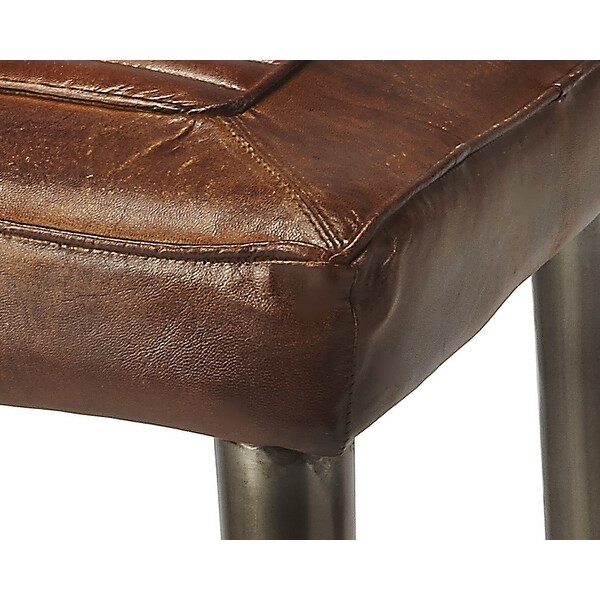 Handmade Maxine Leather Bar Stool (India)