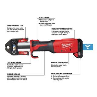 MW M18 18-Volt Lithium-Ion Brushless Cordless 12 in. - 2 in. Press Tool Kit (6-Jaws Included) WM18 Deep Cut Band Saw 2922-22-2729-20