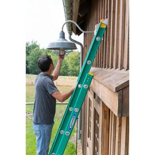 Werner 20 ft. Fiberglass D-Rung Extension Ladder with 225 lb. Load Capacity Type II Duty Rating D5920-2