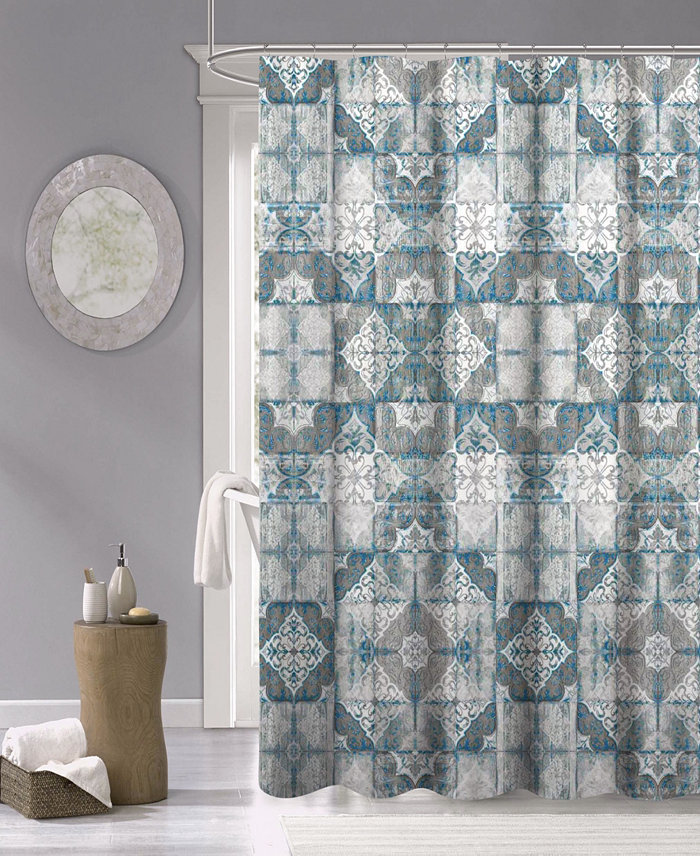 Dainty Home Tiles Fabric Shower Curtain 70 x 72