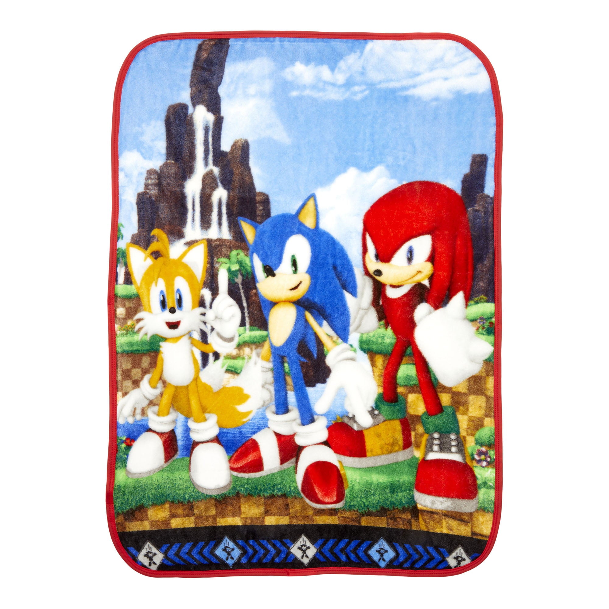 Sonic the Hedgehog Kids Silky Soft Plush Throw Blanket， 40x50， Gaming Bedding， Blue， Sega