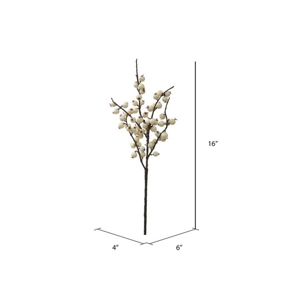 Vickerman P135802 6 16 White Indoor/Outdoor Berry...