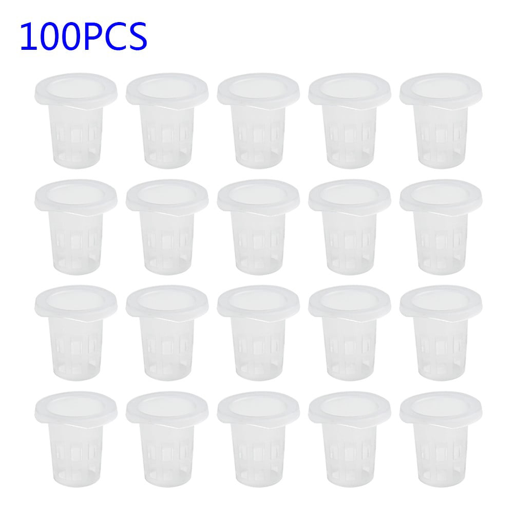 Sufanic 100Pcs Vegetable Net Cup Slotted Mesh Soilless Culture Vegetables Pots Hydroponic