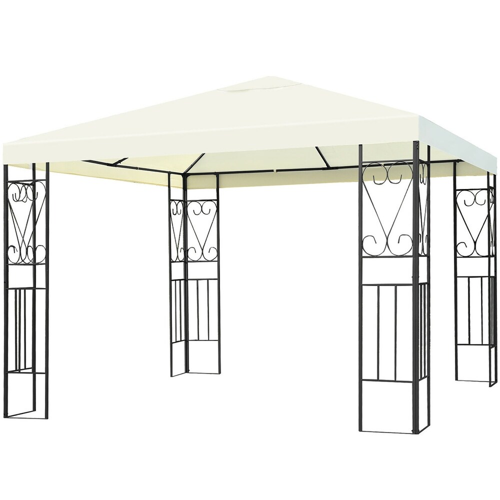 Costway 10'x10' Patio Gazebo Canopy Tent Steel Frame Shelter Patio