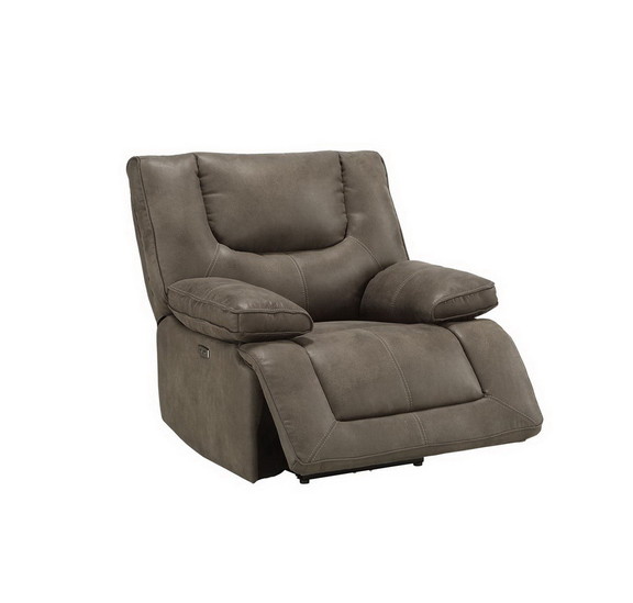 Acme Harumi Loveseat (Power Motion)  Gray Leather ...