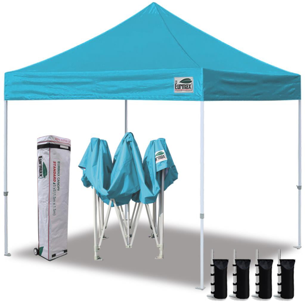 Eurmax Canopy 10' x 10' Turquoise Pop-up Canopy and 56lbs Instant Outdoor Canopy