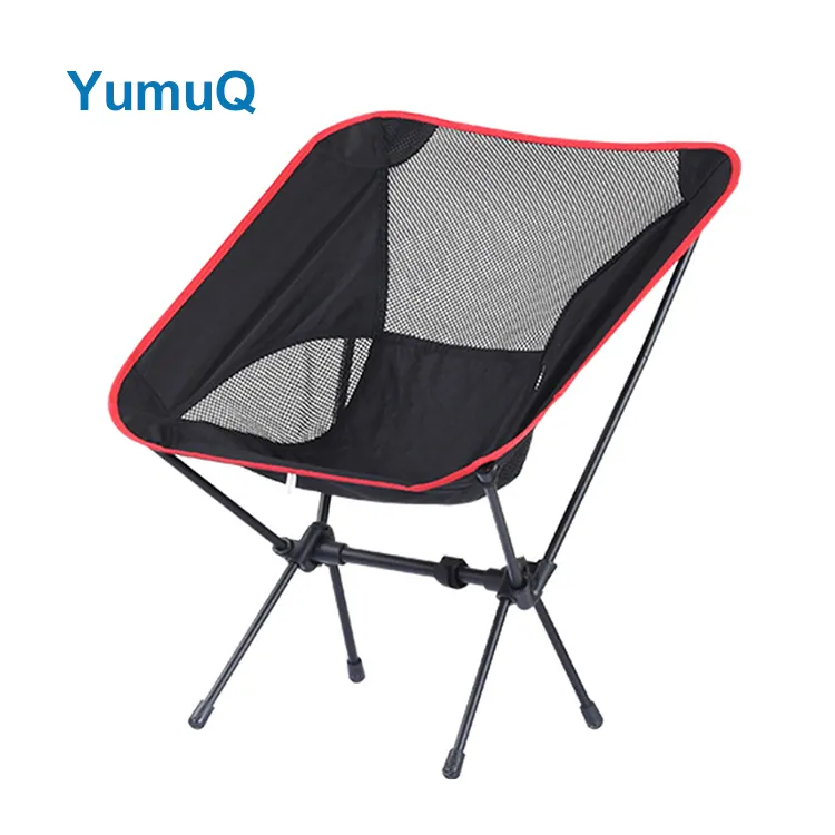 YumuQ Aluminium Frame Adjustable Folding Leg Adult Moon Camping Chair With Removable Cover For Outdoors Hiking