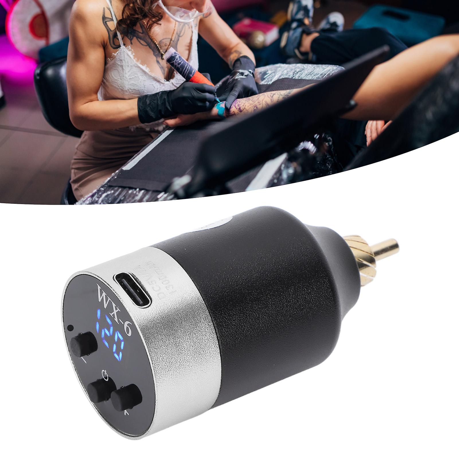 Wireless Tattoo Power Supply Aluminium Alloy Rca Port Usb Rechargeable Digital Display For Tattoo Machinesilver Rca