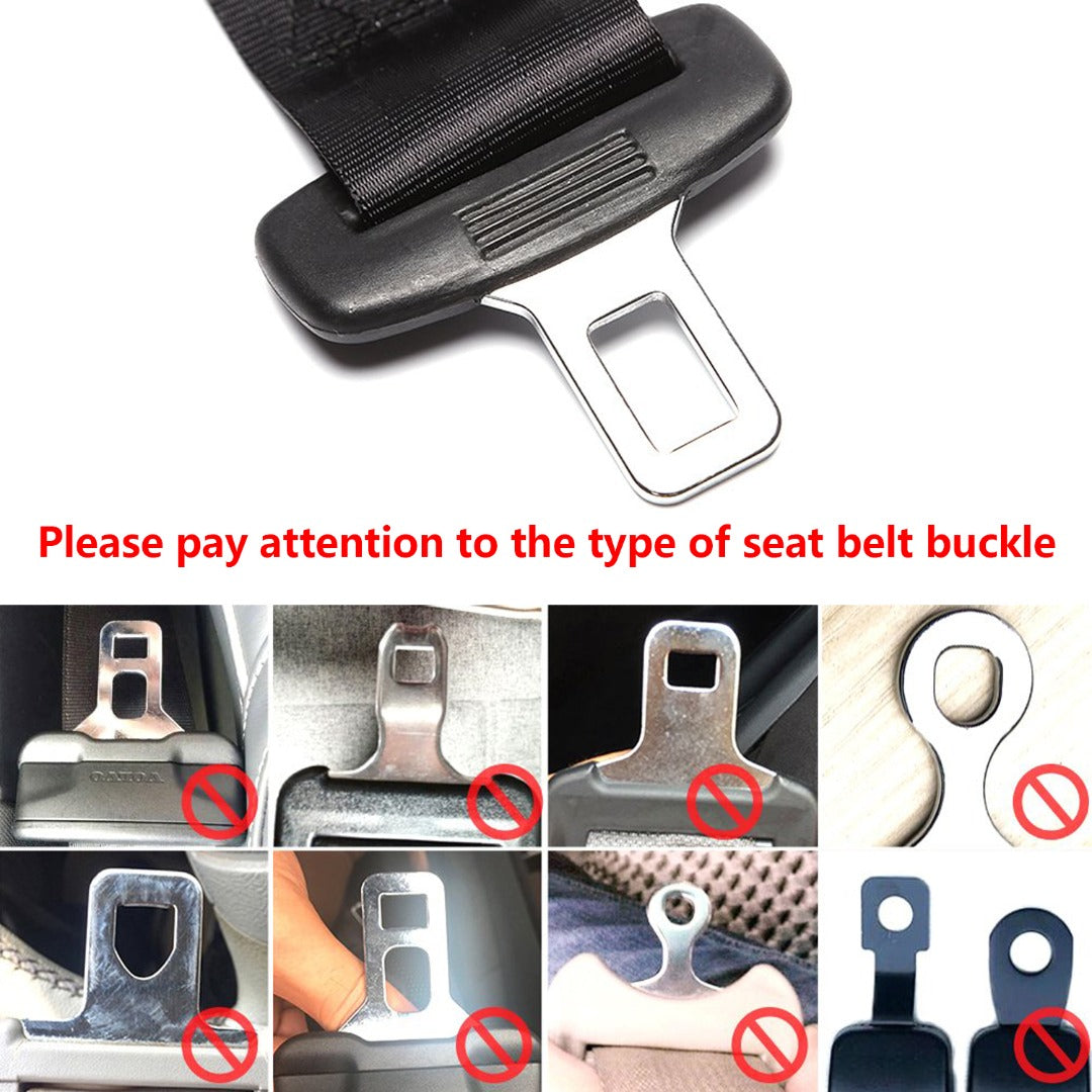 HAPPIERE Black E4 Certified Regular 7 Inch Car Seat Belt Extender 1.5mm Wide Type A Metal Tongue， 2 Pack