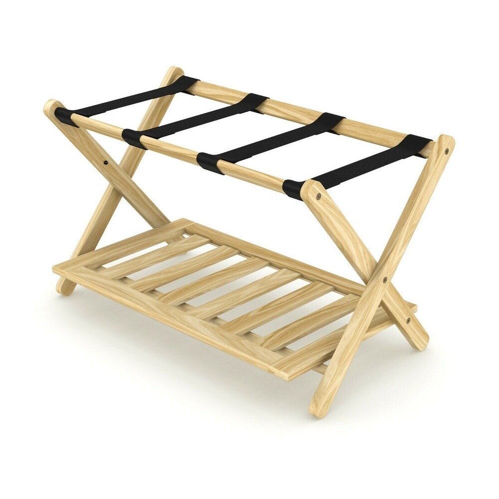 Stony Edge Luggage Rack Suitcase Stand for Guest Room with Shelf