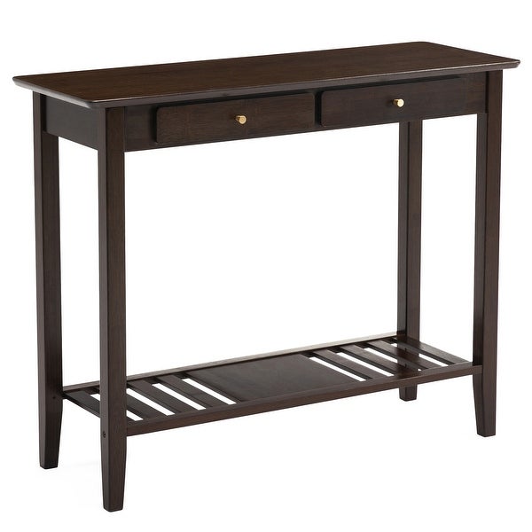 Connexion Decor Verenney Console Table With Drawer， Dark Walnut