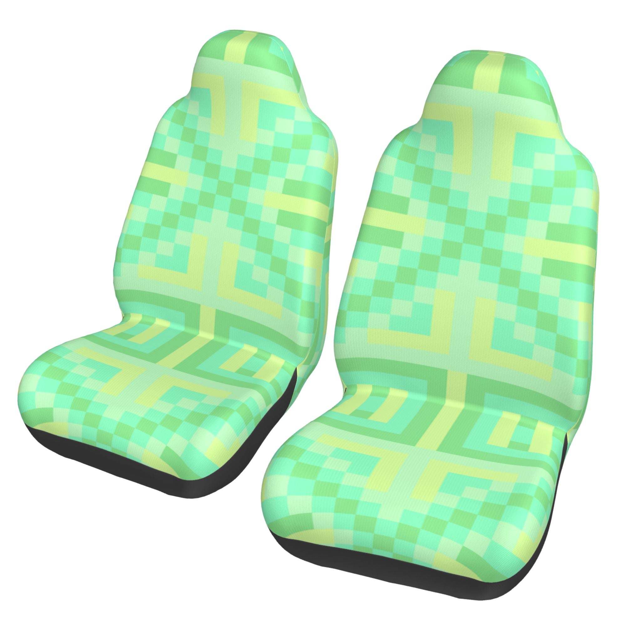 ZICANCN Car Seat Cover Green Geometric Pattern Car Front Seat Covers Protectors ， Automotive Seat Covers for Cars Trucks Suv