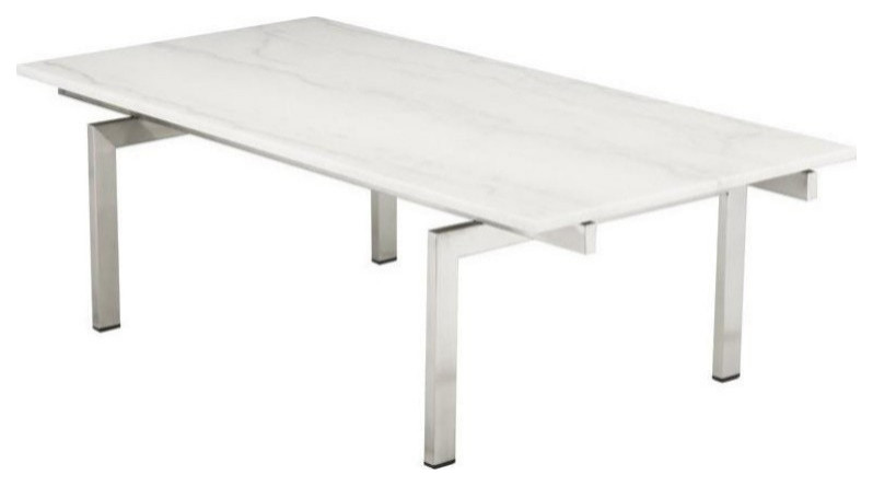 Chole White Marble Coffee Table   Contemporary   Coffee Tables   by Virgil Stanis Design  Houzz