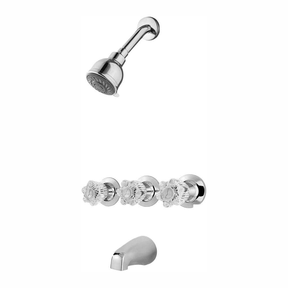 Pfister Bedford 3Handle 3Spray Tub and Shower Faucet in Polished Chrome