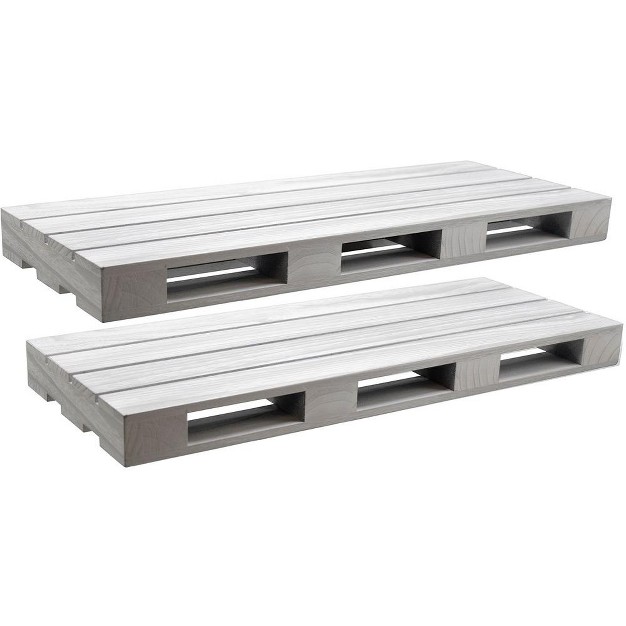 D X 23 62 quot W X 1 75 quot H Sorbus Floating Pallet Style Shelves For Home D cor Living Room Bathroom Bedroom Nursery Etc gray White