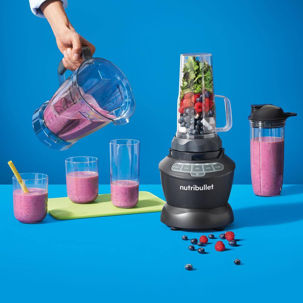 NutriBullet 64 oz. 3-Speed Black Combo Blender with Pulse and Extract NBF-50500