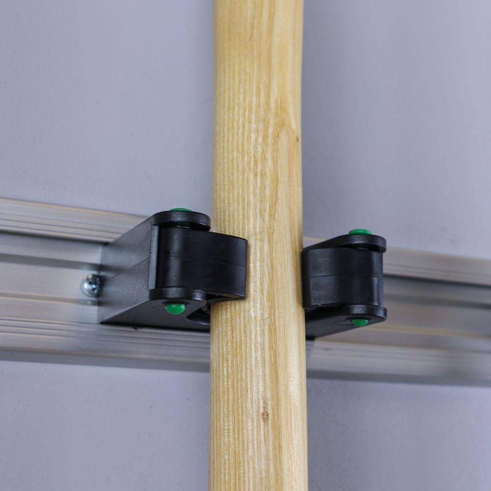 Everbilt 36 in. Adjustable Storage Wall Mount Tool Bar with 5 Rubber Grip Hooks in Black 24235