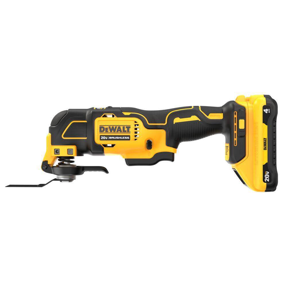 DEWALT DCS354Q1 ATOMIC 20V MAX Lithium-Ion Cordless Oscillating Tool Kit with 4.0Ah Battery， Charger and Kit Bag