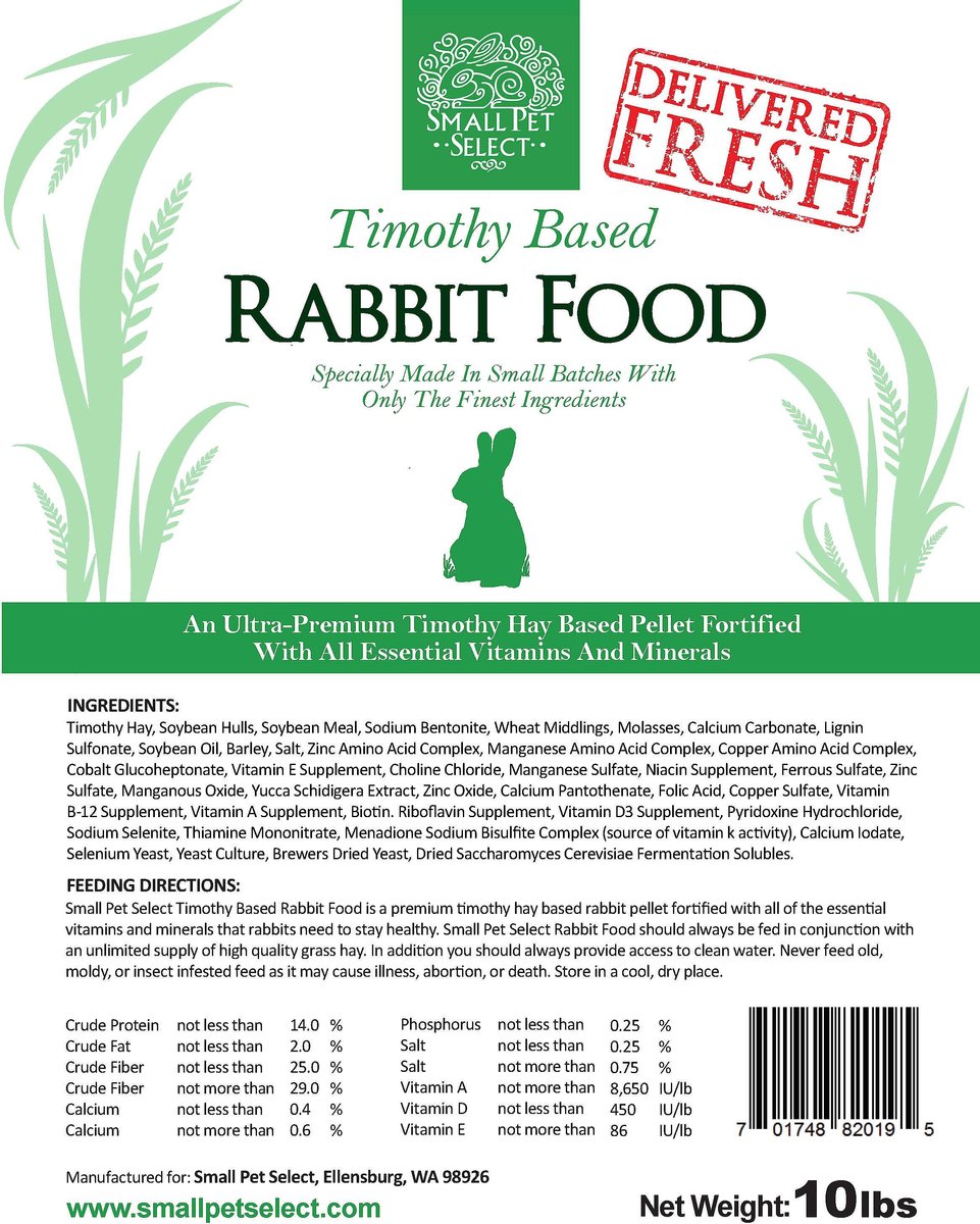 Small Pet Select Timothy Based Rabbit Food