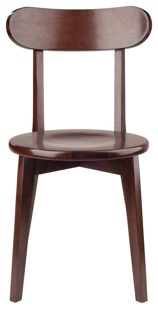 Pauline 2 Pc H Leg Chair Set  Walnut   Midcentury   Dining Chairs   by Winsome  Houzz