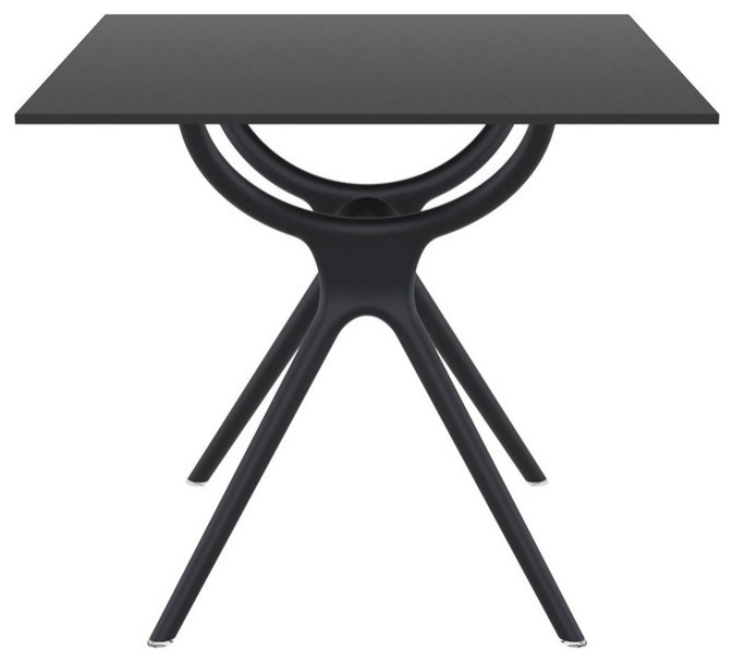 Compamia Siesta Air 31 quotSquare Dining Table in Black   Midcentury   Outdoor Dining Tables   by Homesquare  Houzz