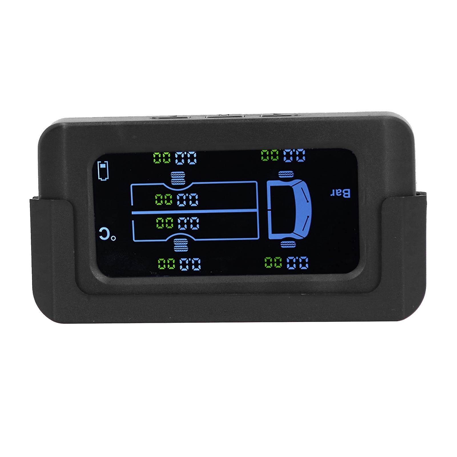 Universal Tire Pressure Monitor Solar Usb Charging 0-8.5bar 122psi Truck Tpms With 6 External Sensors