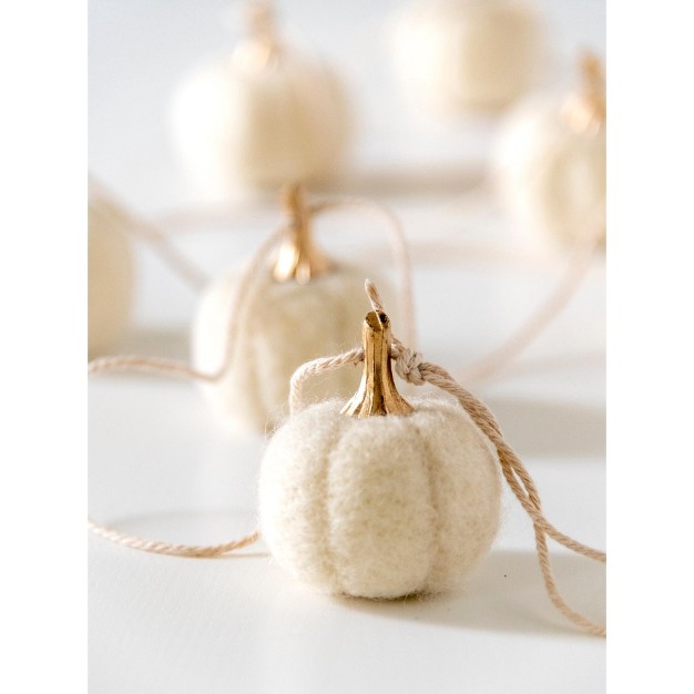 Shiraleah Ivory Harvest Felt Decorative Pumpkin Garland